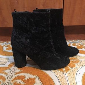 Crushed Velvet Ankle Boots